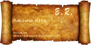 Bablena Rita névjegykártya