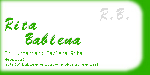 rita bablena business card
